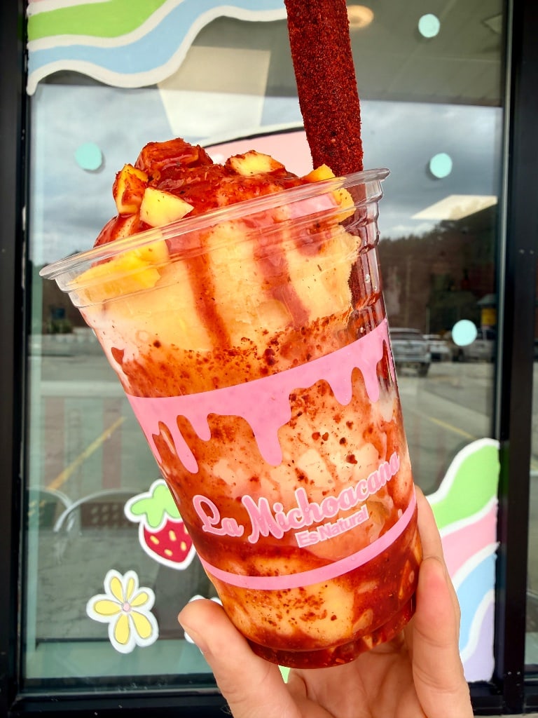 Mangonada with chamoy and Tajín